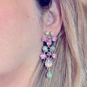 Fabulous Gap Multi-stone Statement Earring Gold Hardware